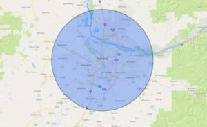 Graphic of main service area for Rush Locates